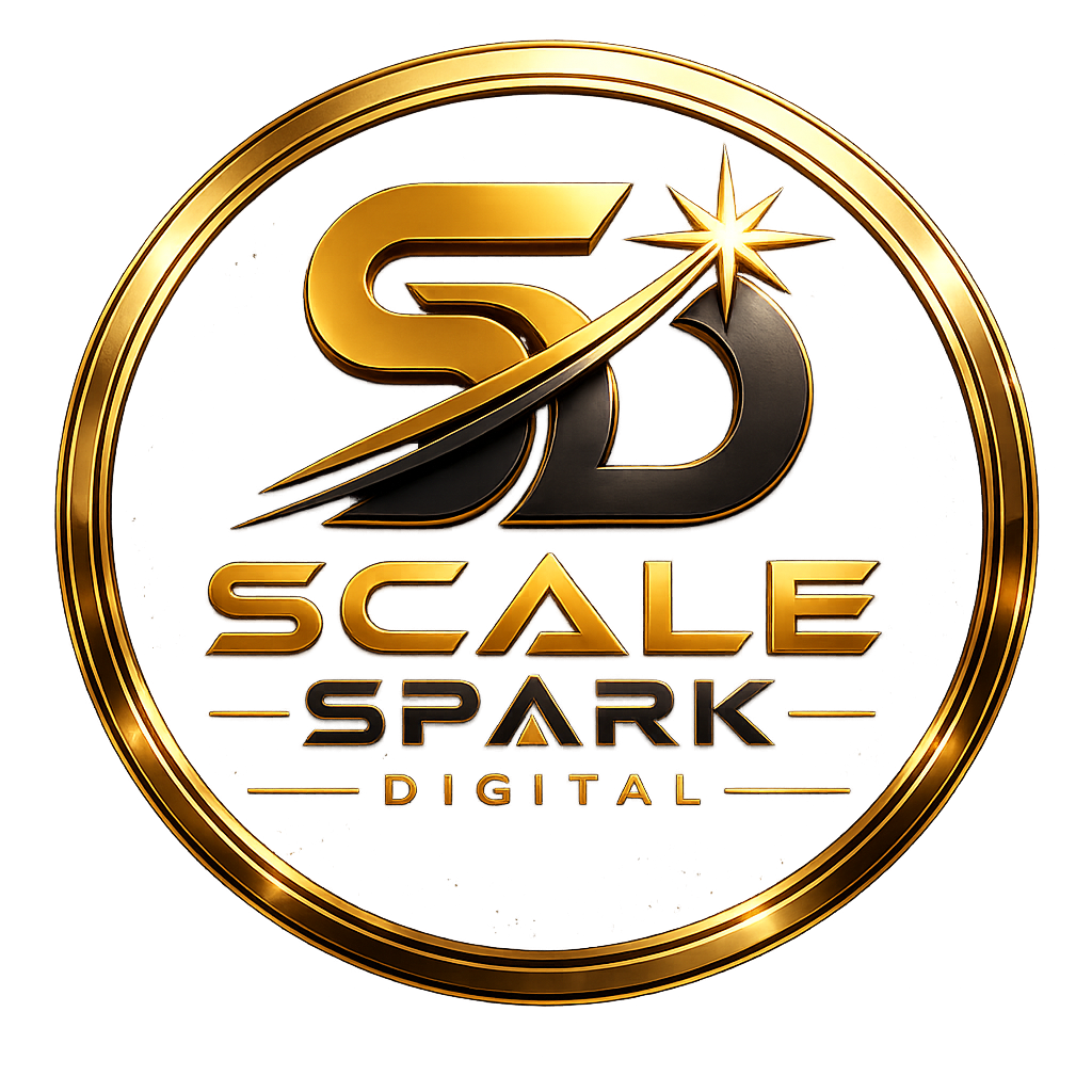 "Scale Spark Digital logo - SD monogram with star"